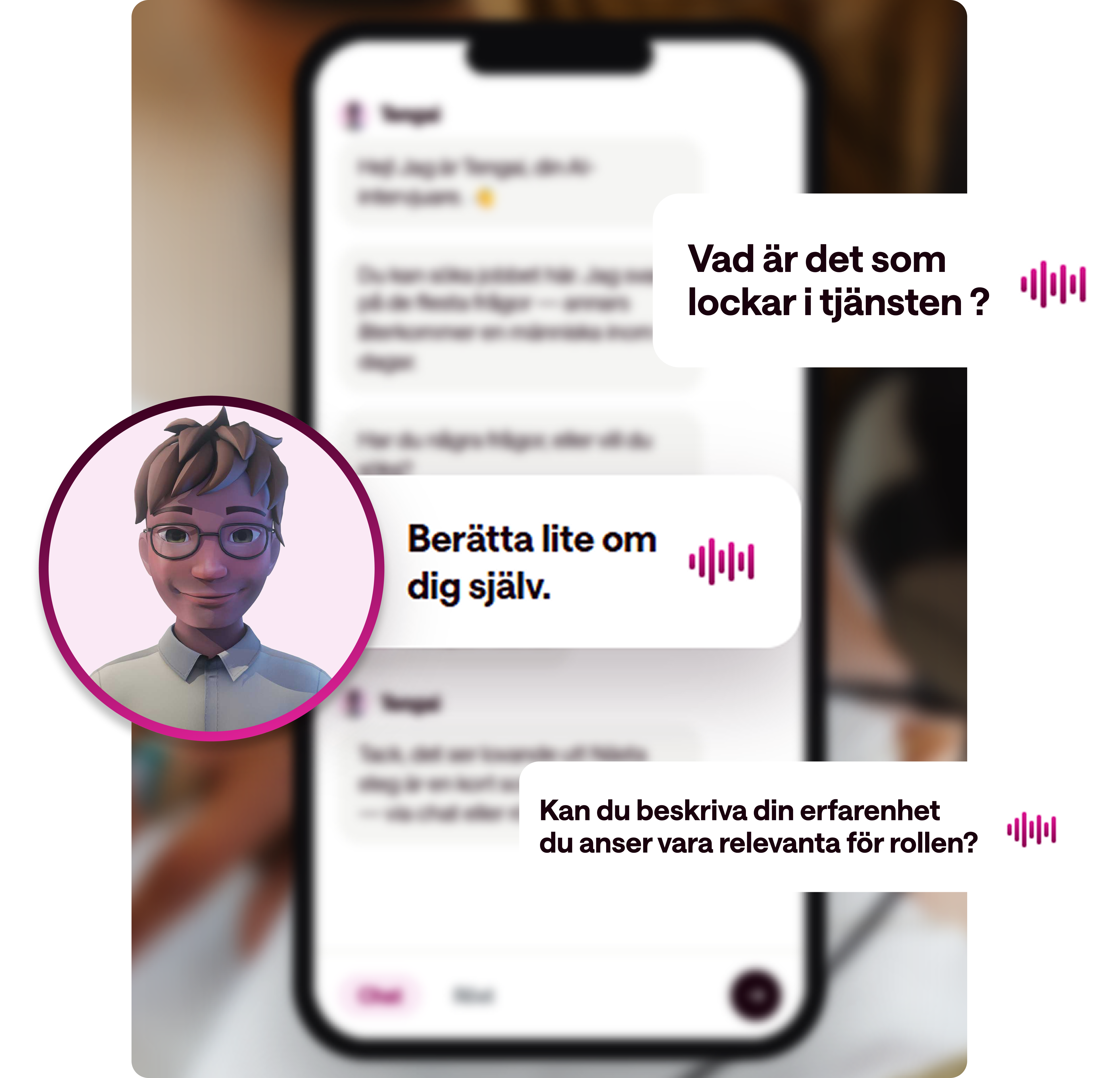 Exempel på screeningintervju med Tengai.