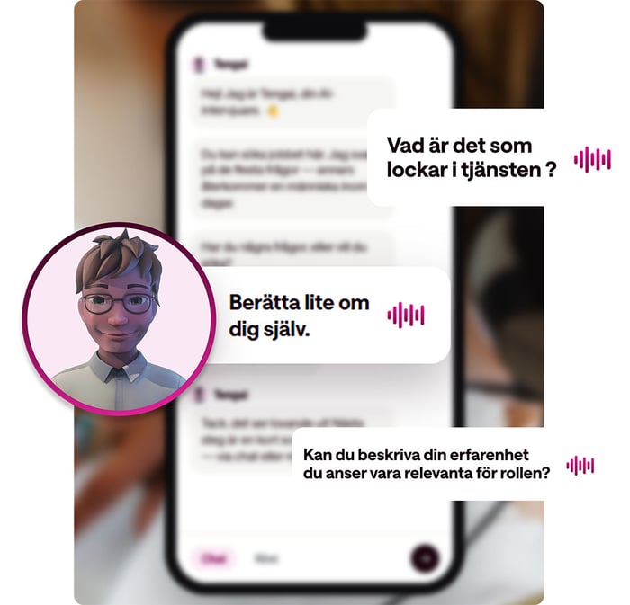 Exempel på interaktiv intervju med Tengais AI-avatar